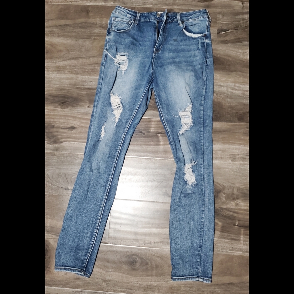 New Condition Pac Sun High Rise Skinniest Distressed Jeans Size 28
